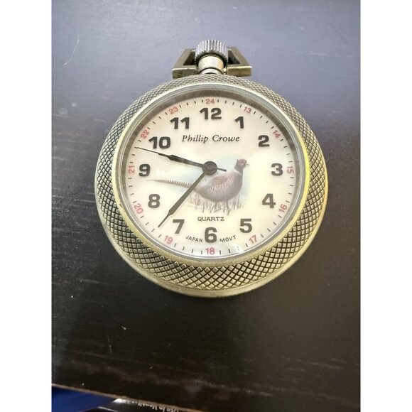 Phillip Crowe Majesti Co. Men’s Pocket Watch With Brown Leather Carrying Case - Picture 3 of 12